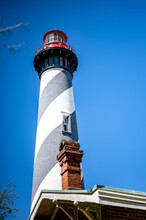 Vertical Shot Of The St. Augustine Lighthouse In Florida