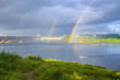 Double rainbow above Dniproges dam in Zaporizhzhia