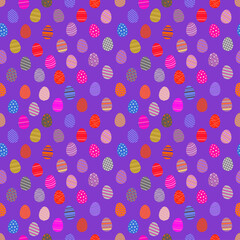 Aufkleber - Easter eggs silhouettes seamless pattern. Easter eggs for Easter holidays design