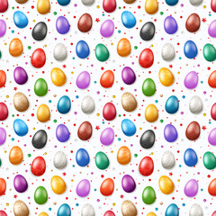 Poster - Vector seamless pattern with Easter eggs. Easter holiday background for printing, wrap and wallpapers