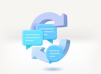 Poster - Refreshing social media comments concept with chat balloons. 3d vector illustration