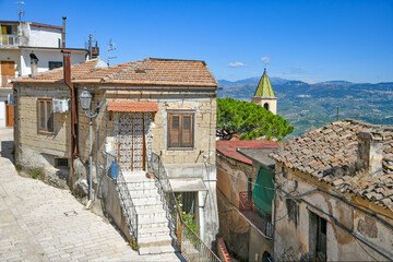 Canvas Print - Street in Torrecuso, an old town in the province of Benevento, Campania, Italy