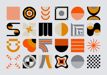 Aufkleber - bauhaus aesthetics graphics art made vector geometric shapes and abstract forms