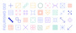 © crocolot - Set of vector abstract geometric linear icons of arrows and grids in memphis style,