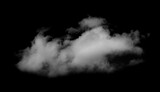Fototapeta Perspektywa 3d - White Cloud Isolated on Black Background.