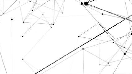Minimalistic black and white scientific background. Elegant macro structure with many connections