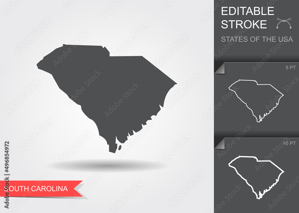 Vector Sc State Stylized map of the U.S. state of South Carolina vector illustration ...