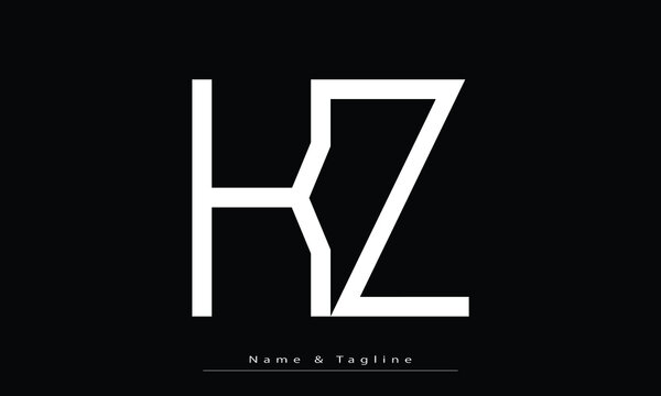 Alphabet letters Initials Monogram logo KZ , ZK