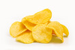 Pile of healthy sweet fluted potato chips isolated on a white background