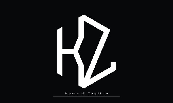 Alphabet letters Initials Monogram logo KZ , ZK