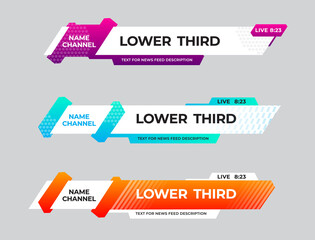 Poster - Vector lower thirds banners for titles and credits for TV and channels.