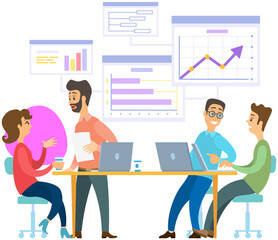 Poster - Data analysis research statistics interactive panel. Data screen with charts, diagrams. Infographic strategy business development. Diagram lines color chart graph presentation. Annual financial report