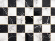 Top view of a marble chessboard or chess board.