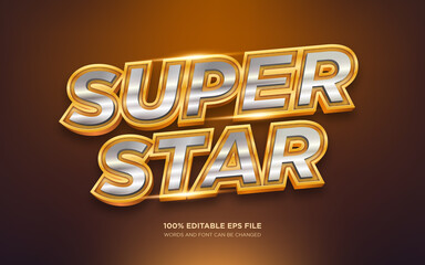 Poster - super star 3d editable text style effect