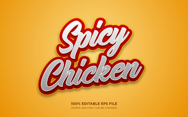 Poster - spicy chicken 3d editable text style effect