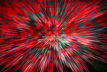 Destruction By Explosion Abstract In Red