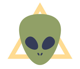 Alien sign. UFO icon. Vector flat illustration
