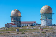 Old Radars Situated On Top Of Serra Da Estrela Mountain In Portugal