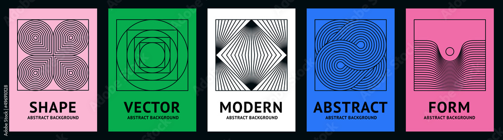 Vector set of design elements and illustrations in simple minimalist ...