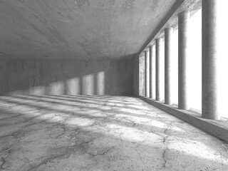  Abstract architecture interior background. Empty concrete room