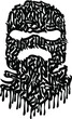 Vector image of a balaclava in the style of calligraphy.