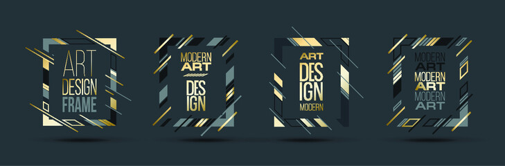 Poster - vector illustration. A minimalistic hipster colored frame design. Vector line gradient halftone. frame for text Modern Art graphics. design business cards, invitations, gift cards, flyers ,brochures