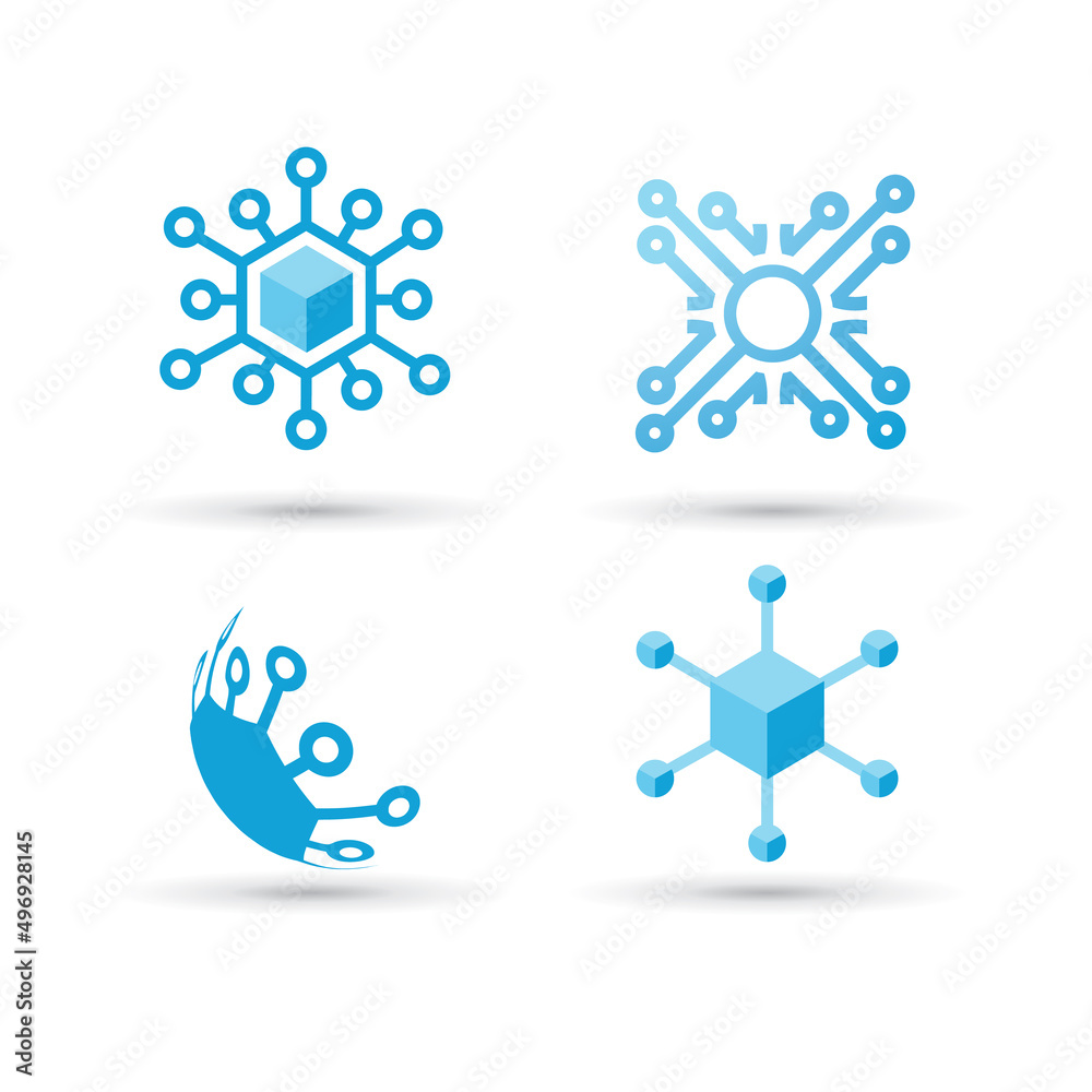 Vector Logo Simulation Abstract vector logo website design. 3d modeling. network marketing. IT ...