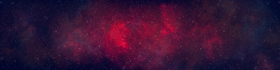 Wall Mural - nebula and stars in night sky web banner. space background.