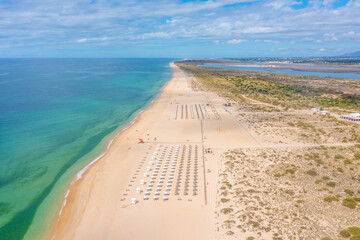 Poster - Aerial view of Ilha de Tavira in Portugal