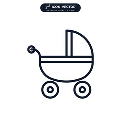 Wall Mural - baby carriage. Stroller icon symbol template for graphic and web design collection logo vector illustration