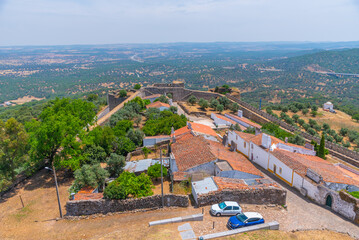 Wall Mural - Aerial view of Portuguese town Evoramonte