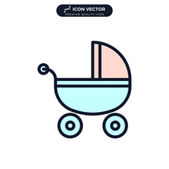 Wall Mural - baby carriage. Stroller icon symbol template for graphic and web design collection logo vector illustration