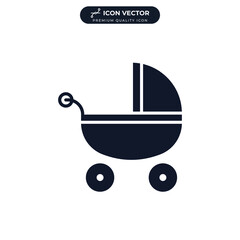 Wall Mural - baby carriage. Stroller icon symbol template for graphic and web design collection logo vector illustration