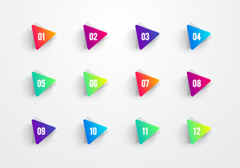 Poster - colorful triangle shaped bullet points