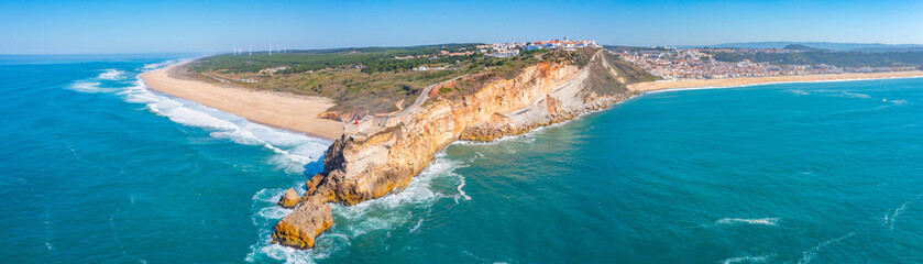 Wall Mural - Forte de Sao Miguel Arcanjo in Portuguese town Nazare