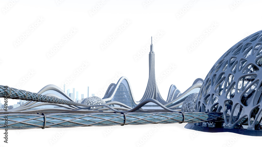 Futuristic city skyline architecture Stock Illustration | Adobe Stock