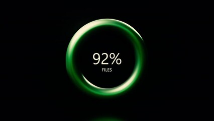 Aufkleber - Color ring with percentages of file downloads. Motion. Bright 3d loading ring with inscription and percentages. Boot process is displayed in ring and percentages