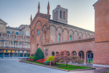 Wall Mural - Sunrise view of the cathedral museum in Ferrara in Italy