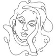 lady face abstract continuous line