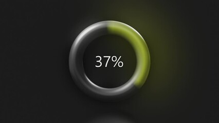 Aufkleber - Loading with error on black background. Motion. Loading ring with inscription error. Glowing ring with percentages of loading or charging gives error