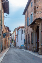 Poster - narrow street in the old town of Piacenza, Italy