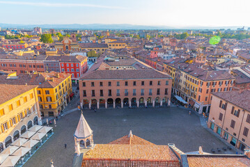 Wall Mural - Aerial view of Piazza Grande in Italian town Modena