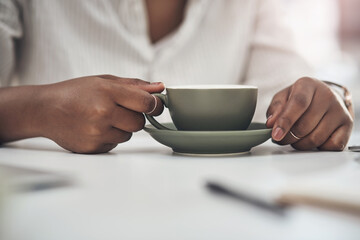 Poster - This is the best of coffee Ive ever made. Shot of a businesswoman enjoying a cup of coffee at work.