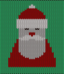 Merry Christmas Santa Claus on the knitting pattern