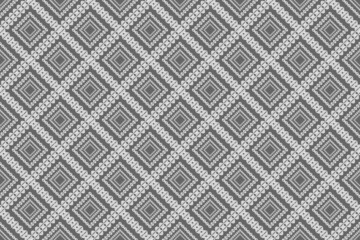 Wall Mural - Seamless geometric ethnic fabric pattern, square composite pattern, fabric pattern design, carpet, wallpaper, curtain, cushion, clothing, wrap, batik, dark gray background