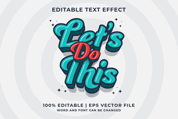 Editable text effect -Let's Do This 3d Cartoon template style