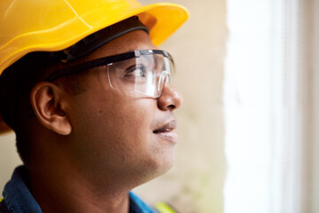 Aufkleber - Making this city better one building at a time. Shot of a engineer wearing protective gear on a construction site.