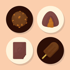 Poster - chocolate candies icon set