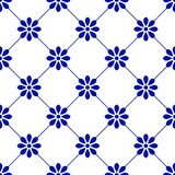 Fototapeta Tulipany - Cut blue pattern vector