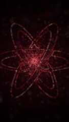 red abstract scientific molecule particle atom structure background loop